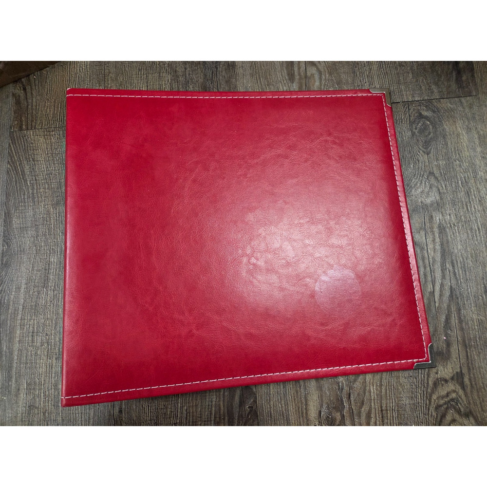 Simple Stories Solid Red Leather 15" x 13" Scrapbook Photo Album w/ Snap Inserts